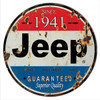 Aged Looking 1941 Jeep Reproduction Round Metal Sign 14 x 14 Inches