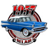 Chevy Bel Air Blue Laser Cut-Out Metal Sign By Rudy Edwards 16 18.5 Inches
