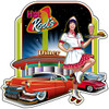 Hot Rod Diner Cut Out Metal Sign 15 x 15 Inches