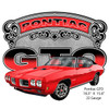 Pontiac GTO Red Cut Out Garage Metal Sign 15.6 x 18.5 Inches