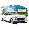 Chevy White Heartbeat Cut-Out Garage Metal Sign 24 x 16.5 Inches
