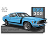 Mustang 1970 Series Blue Cut-Out Garage Metal Sign 24 x 13.5 Inches