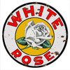 White Rose Reproduction Motor Oil Round Metal Sign 14 x 14 Inches