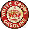 White Crown Gasoline Reproduction Vintage Motor Oil  Round Metal Sign 14 x 14 Inches