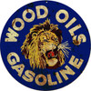 Wood Oils Gasoline Reproduction Garage Shop Round Metal Sign 14 x 14 Inches