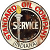 Standard Gasoline Reproduction Vintage Motor Oil Round Metal Sign 14 x 14 Inches