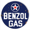 Benzol Motor Oil Vintage Reproduction Gas Station Round Metal Sign 14 x 14 Inches