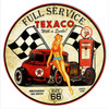 Full Service Texaco Route 66 Round Metal Sign 14 x 14 Inches