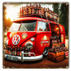 Beer Bus Metal Sign 12 x 12 Inches