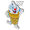 Ice Cream Man Cut-Out Metal Sign 9.5 x 14.5 Inches