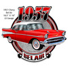 Chevy Bel Air Red Laser Cut-Out Metal Sign 18.5" x 16"