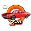 Z28 Camaro Red Cut-Out Garage Art Metal Sign 18.5" x 13.3"