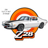 Z28 Camaro White Cut-Out Garage Art Metal Sign 18.5" x 13.3"