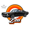Z28 Camaro Black Cut-Out Garage Art Metal Sign 18.5" x 13.3"