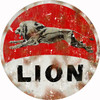 Lion Motor Oil Reproduction Round Metal Sign 14 x 14 Inches
