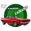 Camaro1969 Red Hot Rod Cut Out Metal Sign 18.5" x 14.3"