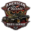 Dad's Garage American Classic Car 16x16 laser cut metal sign made in USA for vintage garage and workshop wall decor