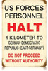 Vintage US Forces Halt Metal Sign 12 x 18 Inches