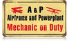 Retro Airframe Mechanic Metal Sign 14 x 8 Inches