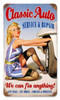 Vintage Classic Auto  - Pin-Up Girl Metal Sign   8 x 14 Inches