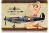 Retro Spitfire Pin Up  - Pin-Up Girl Metal Sign  18 x 12 Inches