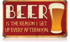 Retro Beer Afternoon Up Metal Sign 14 x 8 Inches