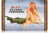 Retro B-17 Redhead  - Pin-Up Girl Metal Sign 18 x 12 Inches