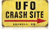 Vintage UFO Crash Site Metal Sign 8 x 14 Inches