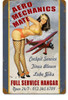 Vintage Aero Mechs Mate  - Pin-Up Girl Metal Sign   12 x 18 Inches