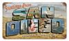 Retro San Diego Postcard Metal Sign 14 x 8 Inches