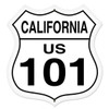 Retro California Route 101 Shield Metal Sign 28 x 28 Inches