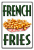Vintage French Fries Metal Sign  12 x 18 Inches