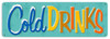 Retro Cold Drinks Metal Sign 24 x 8 Inches