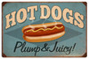 Retro Hot Dogs Metal Sign 24 x 16 Inches