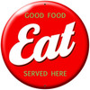 Retro Eat Round Metal Sign 28 x 28 Inches