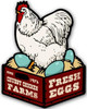 Retro Chicken Fresh Eggs Custom Shape Metal Sign 14 x 18 Inches