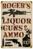 Retro Liquor Guns and Ammo Metal Sign - Personalized 16 x 24 Inches