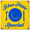 Vintage Blue Plate Metal Sign 12 x 12 Inches