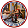 Retro Barber Shop - Pin-Up Girl Metal Sign 28 x 28 inches