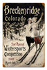 Vintage Ski Breckenridge Metal Sign 12 x 18 Inches