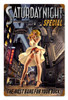 Vintage Saturday Night Special  - Pin-Up Girl Metal Sign 12 x 18 inches