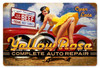 Yellow Rosie Repair  - Pin-Up Girl Metal Sign  18 x 12 Inches