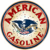 Retro American Gasoline Round Metal Sign 28 x 28 Inches