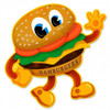 Retro Hamburger Metal Sign 19 x 20 inches