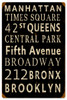 Vintage New York Streets Metal Sign 12 x 18 Inches