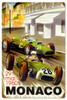 Retro Monaco Races Metal Sign 16 x 24 Inches