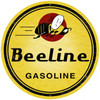 Vintage Bee Line Gasoline Super  Round Metal Sign 28 x 28 Inches