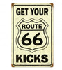 Vintage Route 66 Get Your Kicks Metal Sign