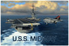 Vintage USS Midway Metal Sign 36 x 24 Inches