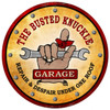 Vintage  Busted Knuckle Garage Round Metal Sign 14 x 14 Inches